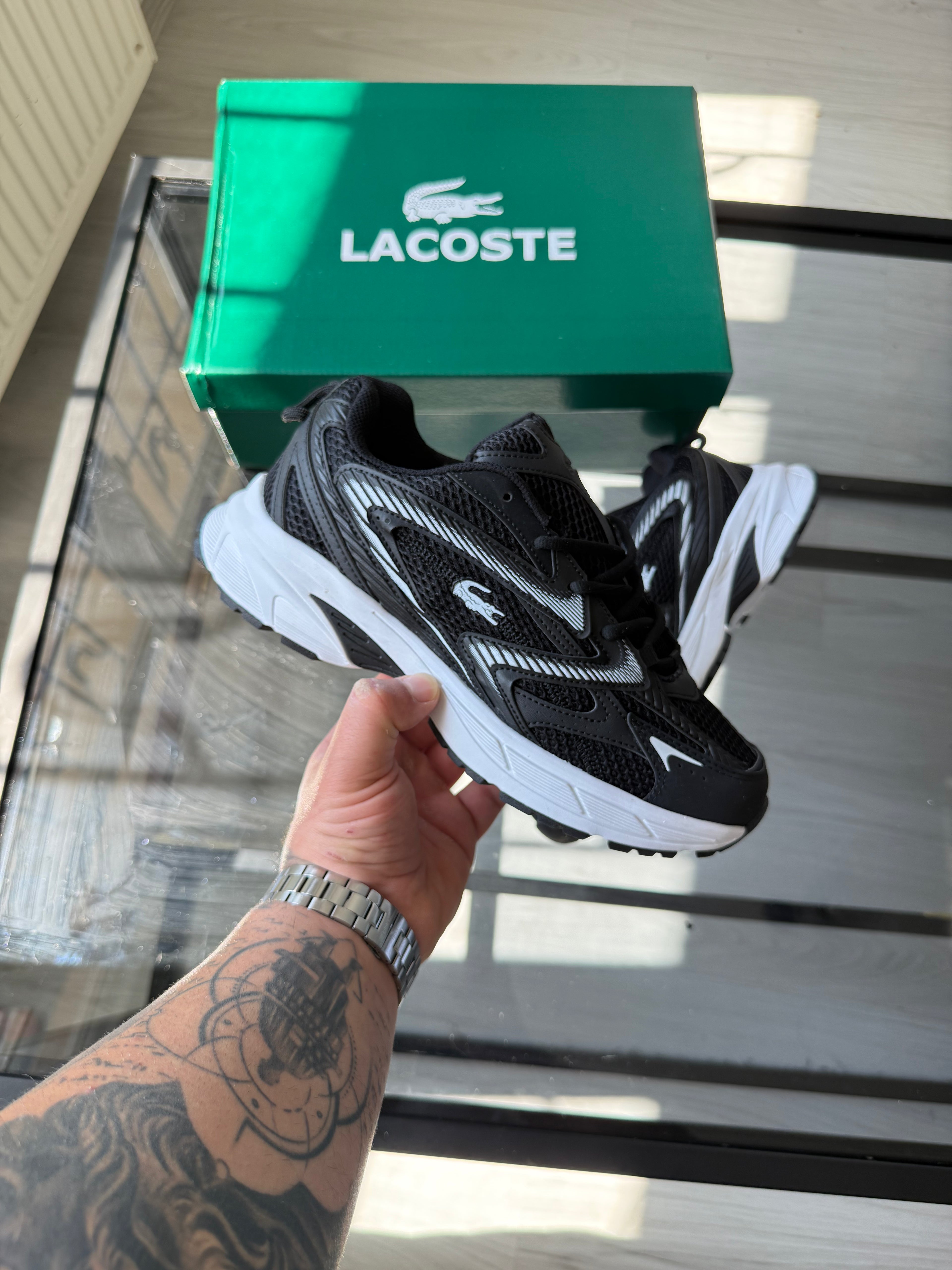 Lacoste Fileli Siyah