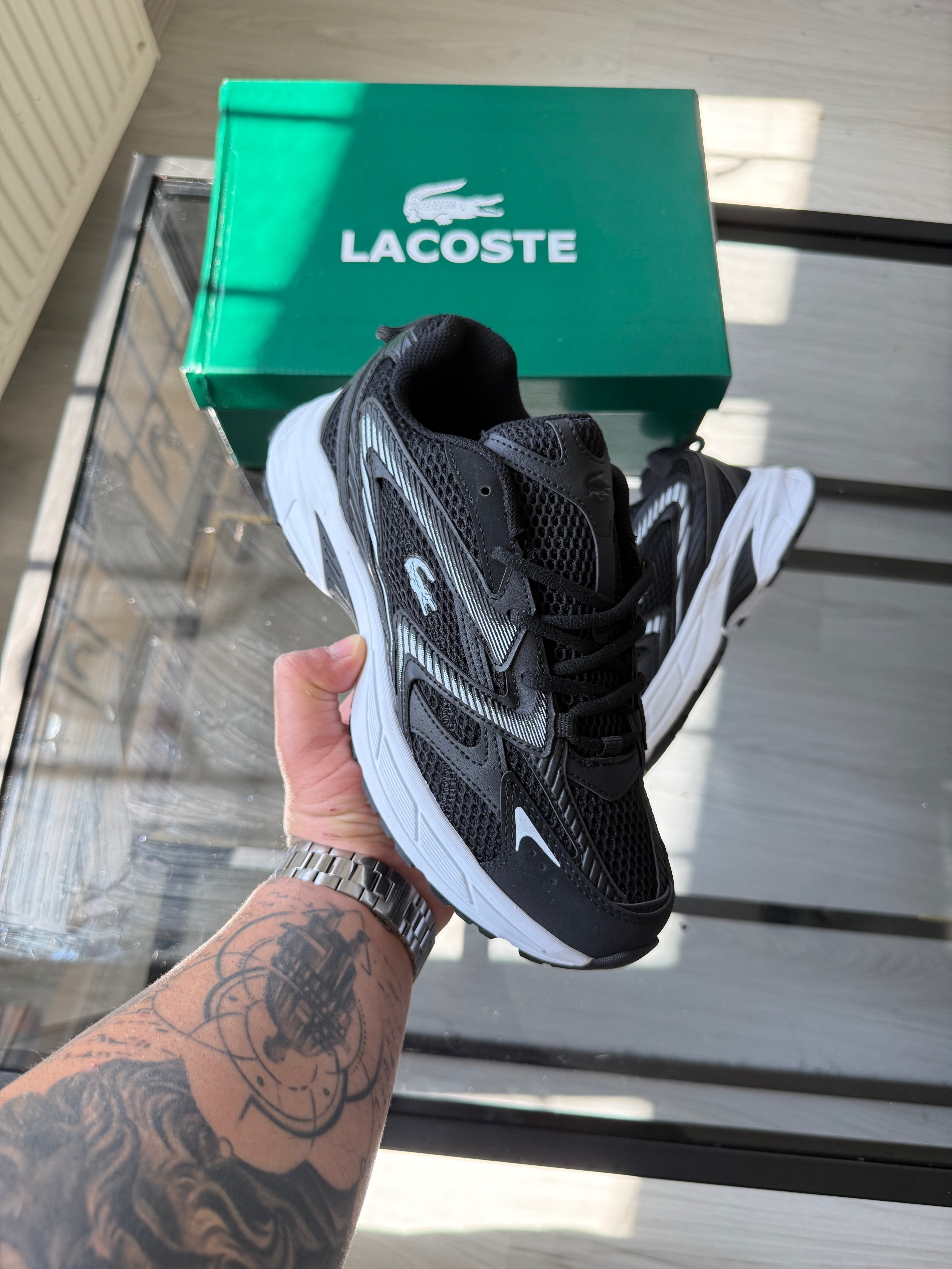 Lacoste Fileli Siyah